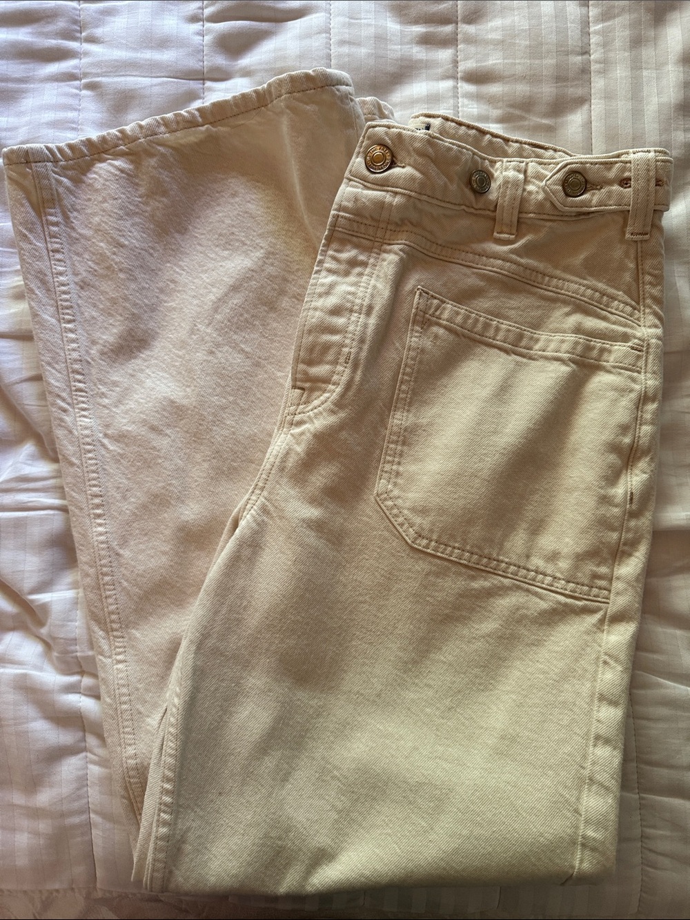 🩵WE THE FREE/FP🩵 wide leg cream jeans